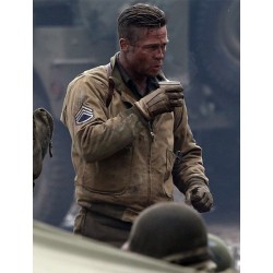 Fury Brad Pitt Bomber Cotton Jacket